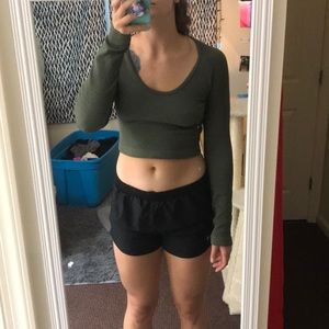Forever 21 army green crop top